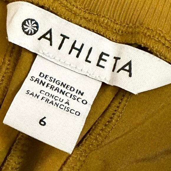 ATHLETA Nolita Wide Leg Pant Size 6 Brass Gold High Waist Pull On Lightweight - Picture 6 of 9
